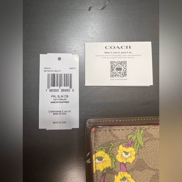 Coach Slim Crossbody In Signature Canvas w/ Floral Print Gold Tone Hardware - Picture 7 of 16